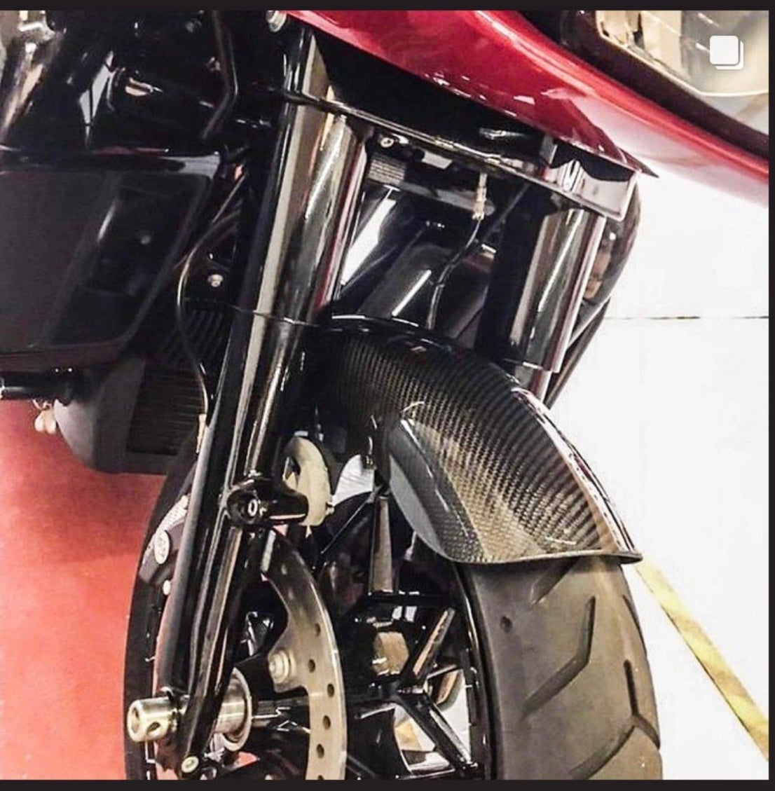 AVAILABLE Race Carbon Front Fender with 19" Wheel from 2014 to Present