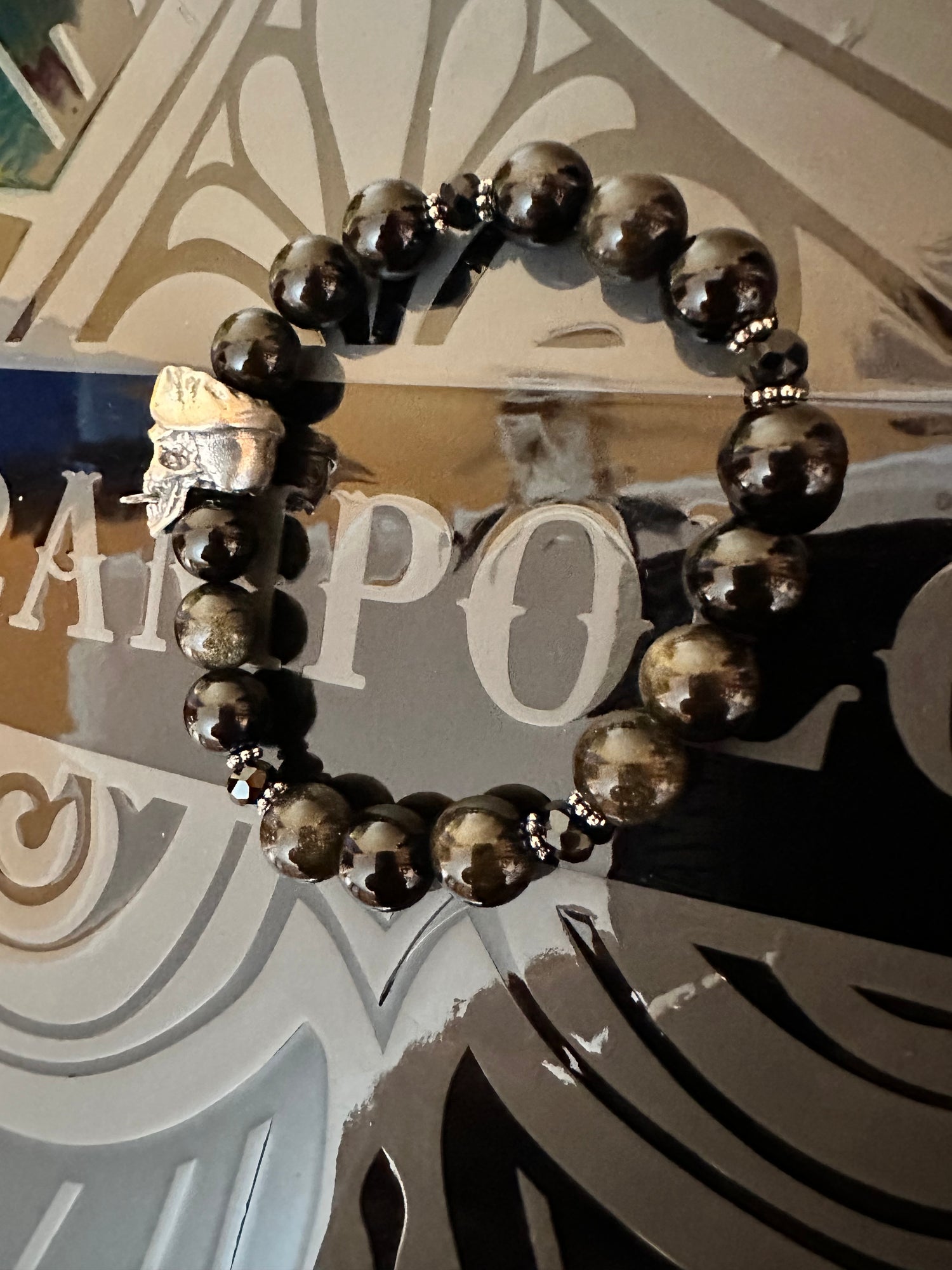 Bracciale da uomo con testa di cinghiale in argento sterling